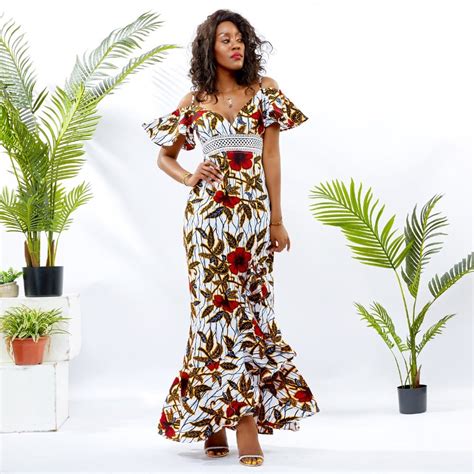 Shenbolen African Dresses For Women Summer New Fashion One Shoulder