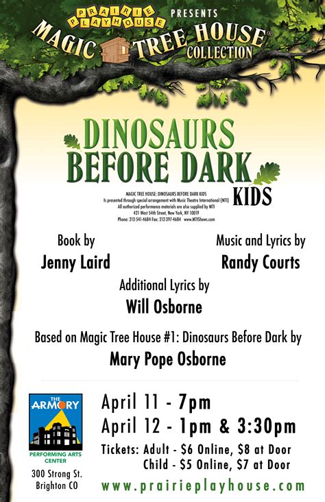Magic Tree House Dinosaurs Before Dark Kids Prairie Playhouse