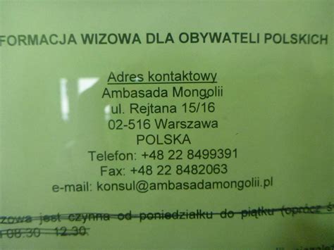 Porady Wizowe How To Get A Mongolian Visa In Warszawa Northern