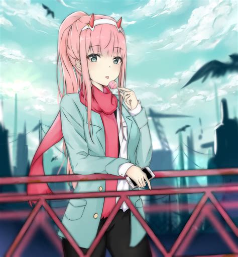 Casual Clothes And Ponytail 02 Darling In The Franxx Animeponytails