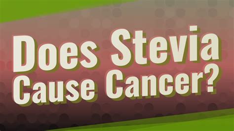 Do you have a yeast infection? Does Stevia Cause Cancer? - YouTube
