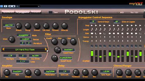 Podolski is a straightforward virtual analogue synthesizer featuring a flexible arpeggiator / step sequencer plus delay and chorus effects. Podolski - Free VST - myVST Demo - YouTube