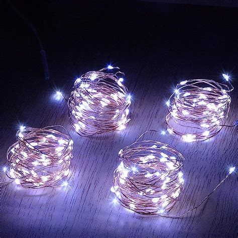 Foot Battery Operated Led Fairy Lights Waterproof With 20 Blue Micro