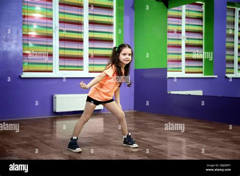 Cute Little Girl Dancing In Choreography Class Stock Photo Alamy