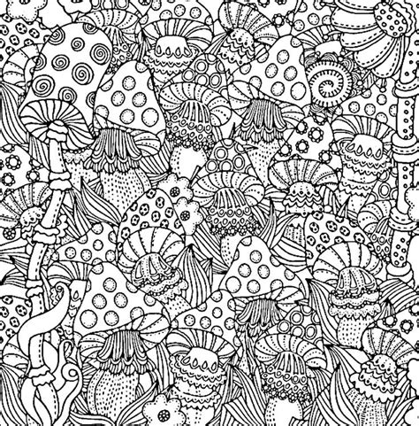Difficult Coloring Pages For Adults Mushroom Coloring Page Designs