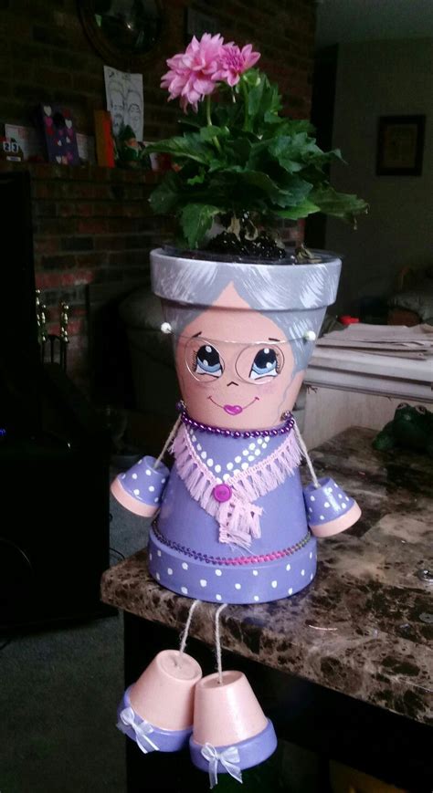 Granny Clay Pot People Anges Clay Pot Pals On Facebook Flower Pot