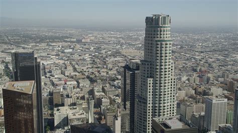 5k Stock Footage Aerial Video Fly Over Downtown Los