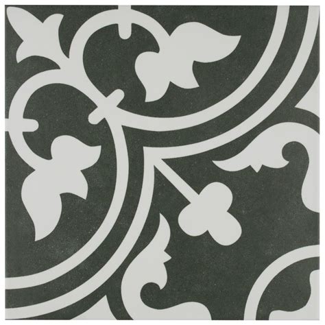 Great seamless textures floor tile. Merola Tile Arte Black Encaustic 9-3/4 in. x 9-3/4 in ...