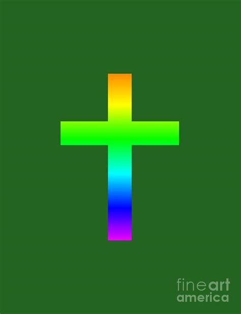 Rainbow Christian Cross Digital Art By Frederick Holiday Fine Art America