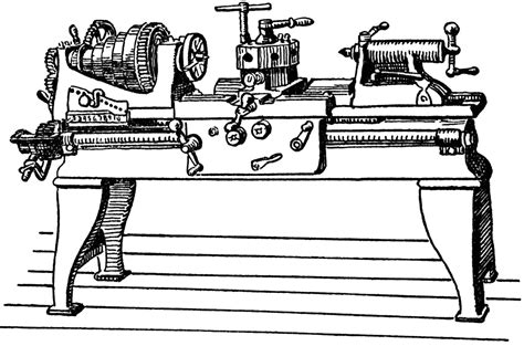 Large Power Lathe Clipart Etc