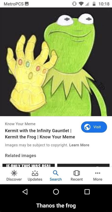 Know Your Meme Isi Kermit With The Infinity Gauntletl Kermit The Frog I