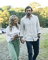 Sam Frost And Dave Bashford Look Happily In Love As They Leave Their Friends Baby Shower At