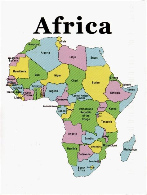 Map Of Africa Continent With Countries Map