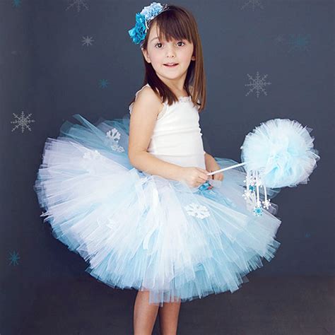 Girl Winter Snow Flake Puffy Tutu Skirt Knee Length Princess Birthday