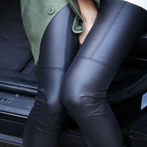 Faux Leather Women Leggings Autumn Winter Korean Fashion Trousers New