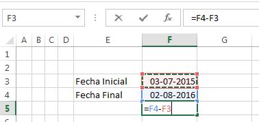 Casos resueltos de Excel Calcular días entre dos fechas