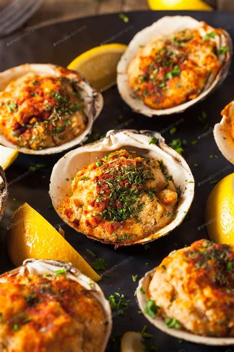 Wash the clams under fresh water, shuck them and leave the fruit on the half shell. Homemade Baked Clams with Lemon By bhofack2¡¯s photos #Ad , #AFFILIATE, #Baked, #Homemade, # ...
