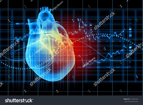 Virtual Image Human Heart Cardiogram Stock Illustration 141652744