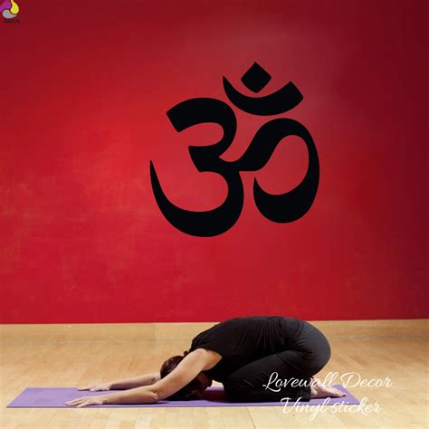 Yoga Lettering Wall Sticker Living Room Bedroom India Om Aum Hamsa