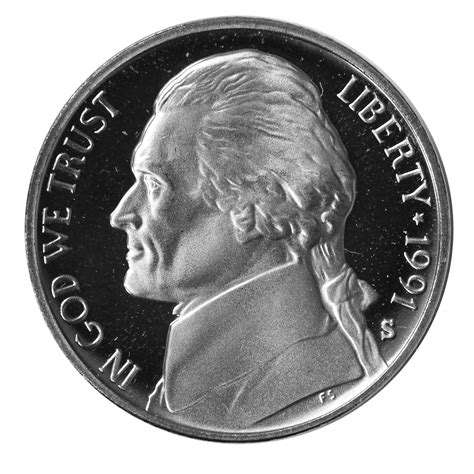 1991 S Jefferson Nickel Gem Deep Cameo Proof Coin Ebay