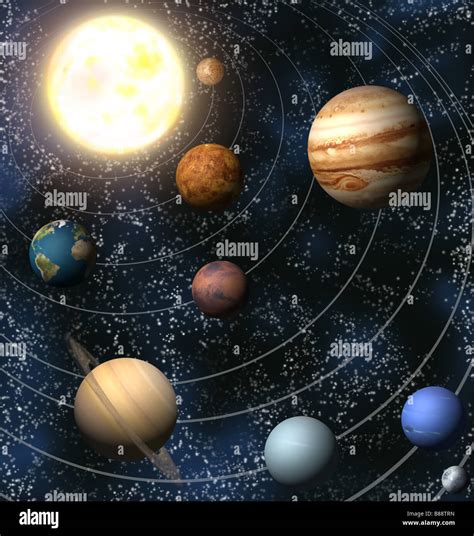 An Illustration Of Our Solar System Stock Photo Alamy