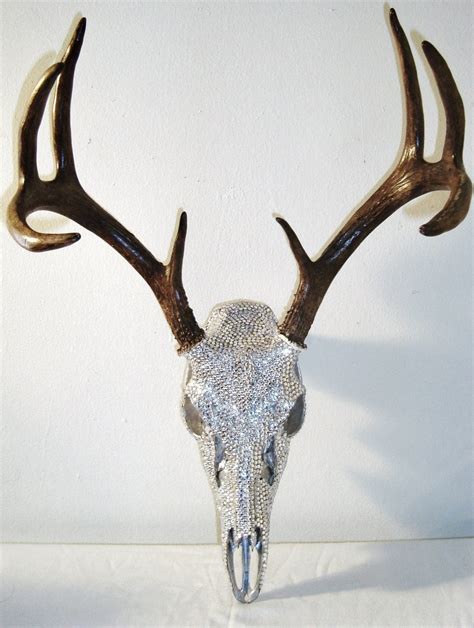 Deer Skull Crystal Rhinestones Art By Mayajadecreations On Etsy