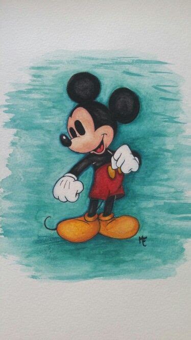 Original Hand Painted Watercolor Disney Mickey Mouse Balloon Print