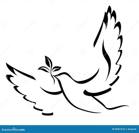 Colombe de paix illustration de vecteur. Illustration du dessiné - 40921616