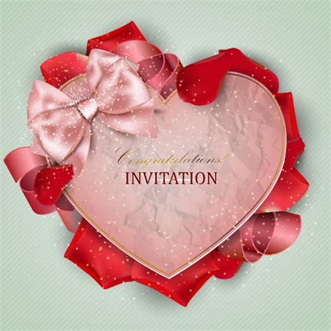 Love And Romantic Invitation Cards Vectors Graphic Art Designs In