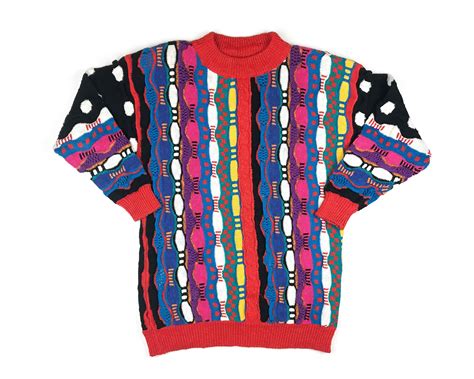 Vintage 80s Cosby Sweater Colorful Coogi Style 3d Textured Hip Etsy