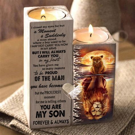 To My Son Candle Holder I Closed My Eyes For But A Moment Etsy
