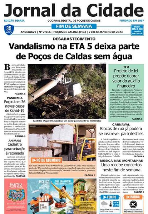 Jornal Da Cidade 07 08 De Janeiro De 2023 Jornal Da Cidade Notícias De Poços De Caldas E Região