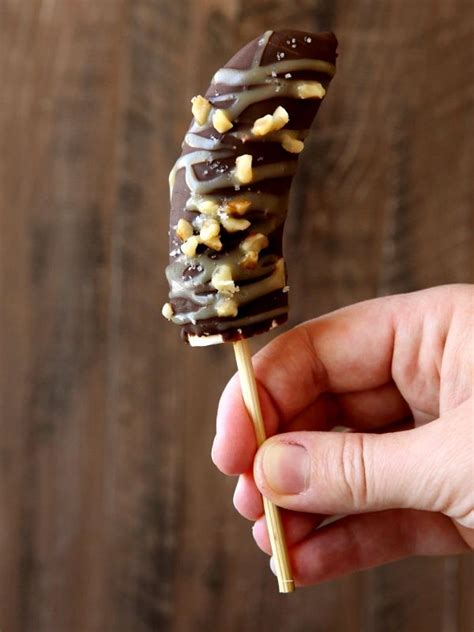 Chocolate Covered Frozen Bananas With Caramel And Walnuts Recipe