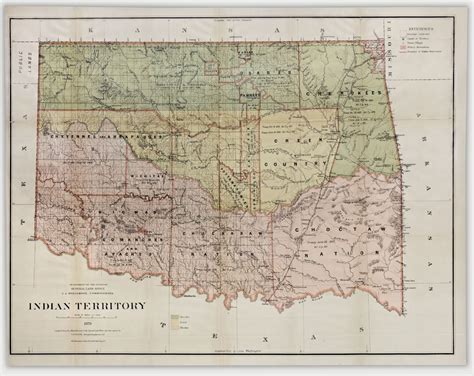 Map Of Indian Territory What Is Now Oklahoma From 1879 Antique Maps