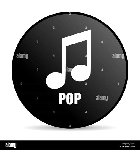 Pop Music Black Color Web Design Round Internet Icon On White Stock