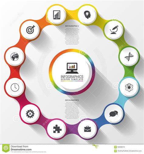 Modern Business Circle Colorful Design Options Banner Infographics