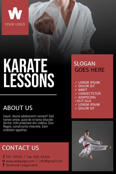Copy Of Karate Classes Flyer Design Template Postermywall