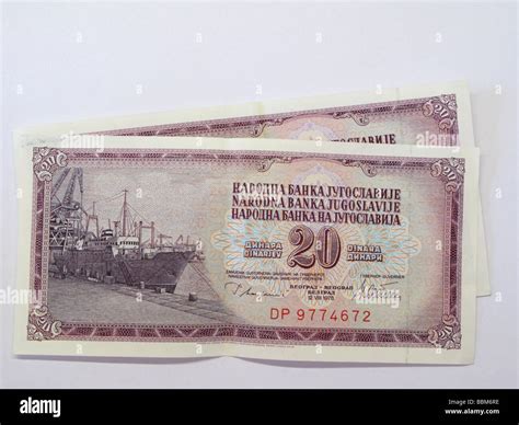 Yugoslavia Yugoslavian Money Currency Banknotes Dinar Dinara Stock