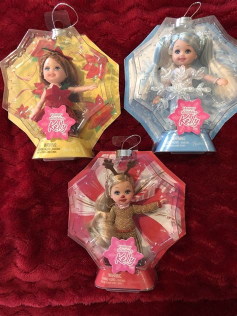 3 New Christmas Happy Holidays Kelly Barbie Dolls 2008 Mattel Christmas Barbie Barbie Barbie