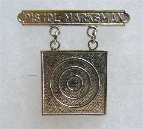 Us Marine Corps Sterling Pistol Marksman Badge Etsy