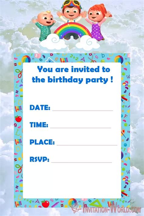 Printable CoComelon Party Invitations Invitation World Free Party Invitations Birthday