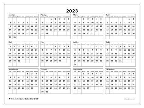 Calendrier Annuel 2023 34 Michel Zbinden Fr