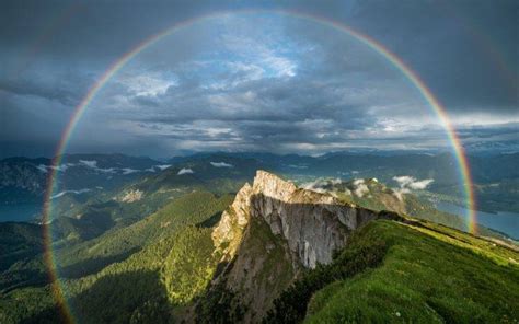 Nature Landscape Mountains Clouds Austria Rainbows Alps Snowy