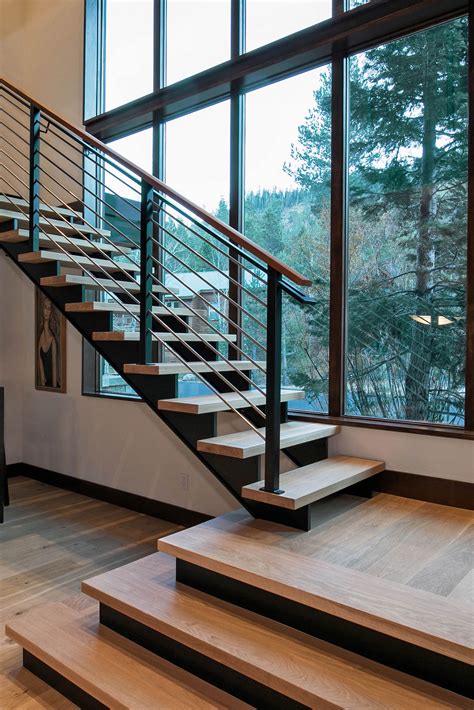 Black Floor To Ceiling Staircase Window Idea Stairs Design Stairway