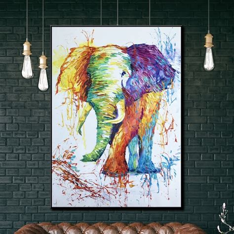 Elephant Painting Etsy