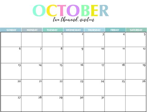 Free Printable Editable Calendar October 2020 Calendar Printables