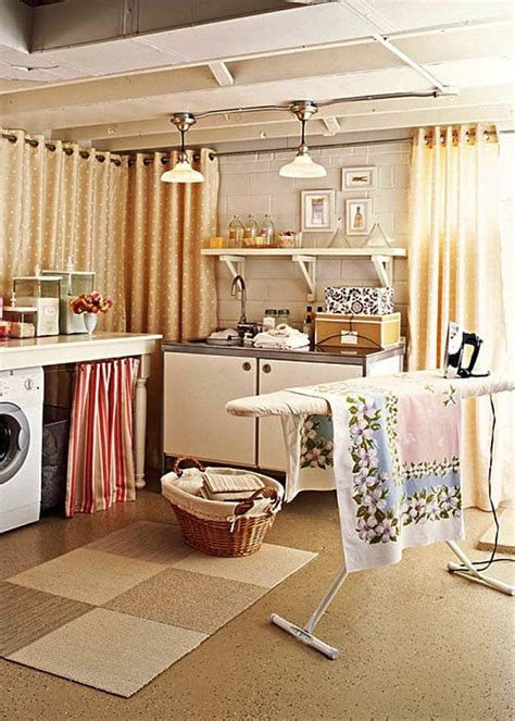 Tips for creating an amazing space without breaking the when painting a small room like a laundry room, go through your left over paint. 20 Budget Friendly But Super Cool Basement Ideas. Curtains ...