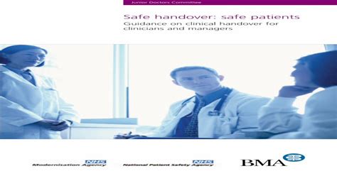 Guidance On Clinical Handover For Clinicians And Handover Safe • Lastly Handover Is Of