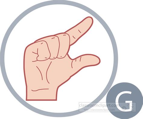 Sign Language Letter G Classroom Clip Art