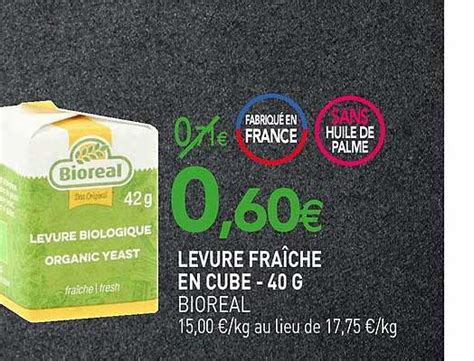Offre Levure Fraîche En Cube Bioreal chez NatureO